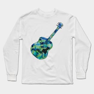 Acoustic guitar watery colours Long Sleeve T-Shirt